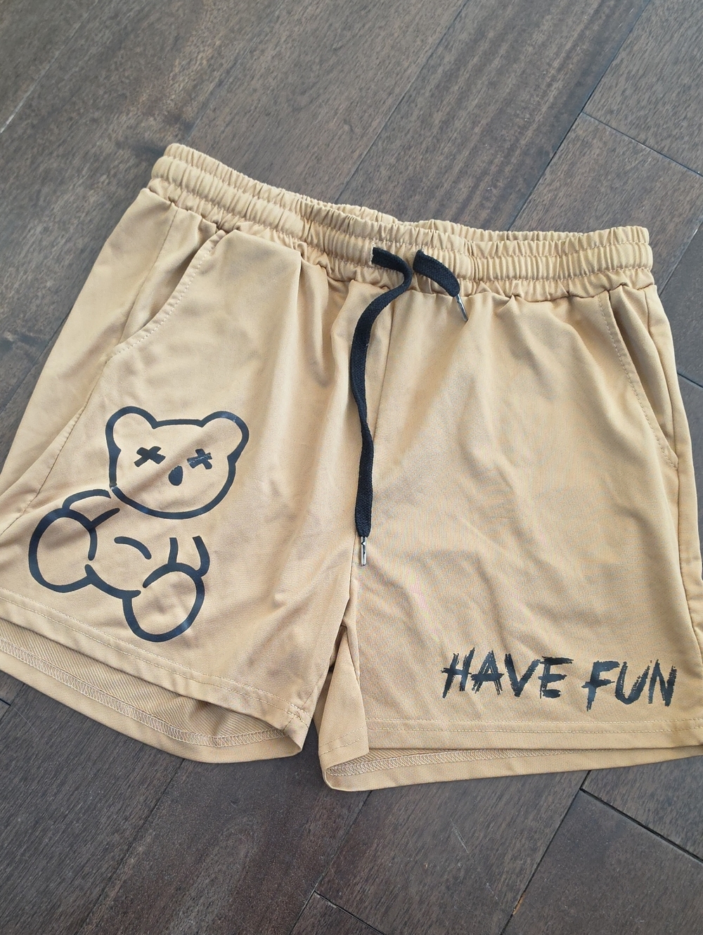 Manfinity Men's Graphic Teddy Bear "Have Fun" Athletic Shorts Size Medium